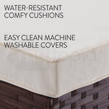 Darrahopens Furniture > Outdoor LONDON RATTAN 6pc Outdoor Furniture Setting Wicker Lounge Sofa Set Ottoman Brown