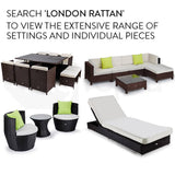 Darrahopens Furniture > Outdoor LONDON RATTAN 6pc Outdoor Furniture Setting Wicker Lounge Sofa Set Ottoman Brown