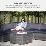 Darrahopens Furniture > Outdoor LONDON RATTAN Outdoor Wicker Coffee Table Patio Furniture 1 Piece, Grey