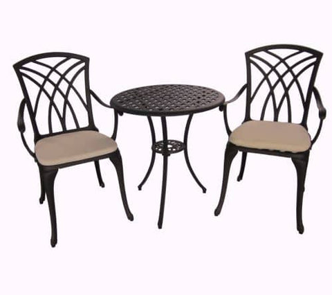 darrahopens Furniture > Outdoor MAURITIUS CAST ALUMINIUM 3 PCS SETTING