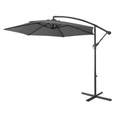 darrahopens Furniture > Outdoor Milano 3M Outdoor Umbrella Cantilever With Protective Cover Patio Garden Shade - Charcoal