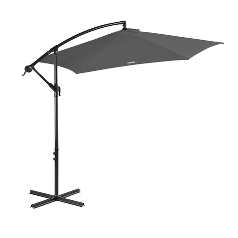 darrahopens Furniture > Outdoor Milano 3M Outdoor Umbrella Cantilever With Protective Cover Patio Garden Shade - Charcoal