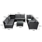 Darrahopens Furniture > Outdoor Modular Outdoor Lounge Set - 9pcs Sofa, Armchairs and Coffee Table