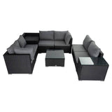 Darrahopens Furniture > Outdoor Modular Outdoor Lounge Set - 9pcs Sofa, Armchairs and Coffee Table