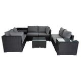 Darrahopens Furniture > Outdoor Modular Outdoor Lounge Set - 9pcs Sofa, Armchairs and Coffee Table