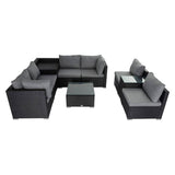 Darrahopens Furniture > Outdoor Modular Outdoor Lounge Set - 9pcs Sofa, Armchairs and Coffee Table