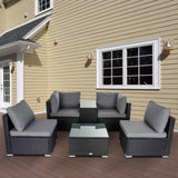 Darrahopens Furniture > Outdoor Modular Outdoor Wicker Lounge Set