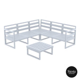 Darrahopens Furniture > Outdoor Mykonos Lounge Corner Set - Silver Grey - No cushions