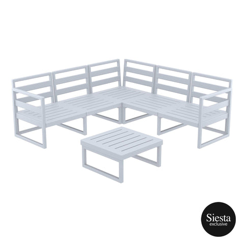 Darrahopens Furniture > Outdoor Mykonos Lounge Corner Set - Silver Grey - No cushions