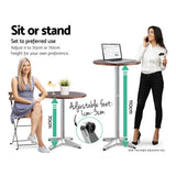 darrahopens Furniture > Outdoor Outdoor Bar Table Furniture Wooden Cafe Table Aluminium Adjustable Round Gardeon