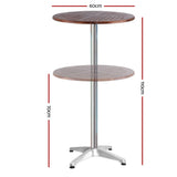 darrahopens Furniture > Outdoor Outdoor Bar Table Furniture Wooden Cafe Table Aluminium Adjustable Round Gardeon