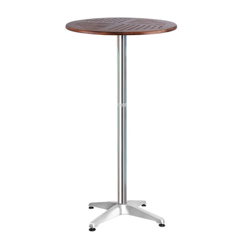 darrahopens Furniture > Outdoor Outdoor Bar Table Furniture Wooden Cafe Table Aluminium Adjustable Round Gardeon