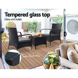 darrahopens Furniture > Outdoor Outdoor Furniture Patio Set Wicker Outdoor Conversation Set Chairs Table 3PCS