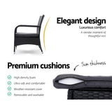 darrahopens Furniture > Outdoor Outdoor Furniture Patio Set Wicker Outdoor Conversation Set Chairs Table 3PCS