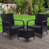 darrahopens Furniture > Outdoor Outdoor Furniture Patio Set Wicker Outdoor Conversation Set Chairs Table 3PCS