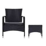 darrahopens Furniture > Outdoor Outdoor Furniture Patio Set Wicker Outdoor Conversation Set Chairs Table 3PCS
