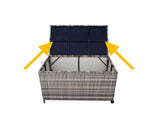 Darrahopens Furniture > Outdoor Outdoor PE Wicker Storage Box Garden 320L-Grey