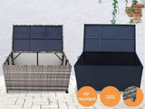 Darrahopens Furniture > Outdoor Outdoor PE Wicker Storage Box Garden 320L-Grey