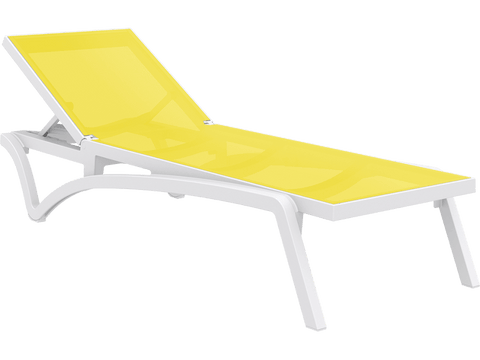 Darrahopens Furniture > Outdoor Pacific Sunlounger - White/Yellow