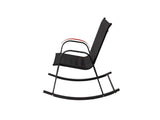 Darrahopens Furniture > Outdoor Rocking Chair High Back Rocker Chairs Steel Metal Textilene Fabric-Black