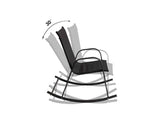 Darrahopens Furniture > Outdoor Rocking Chair High Back Rocker Chairs Steel Metal Textilene Fabric-Black