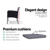 darrahopens Furniture > Outdoor Set of 2 Outdoor Bistro Chairs Patio Furniture Dining Chair Wicker Garden Cushion Gardeon