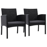darrahopens Furniture > Outdoor Set of 2 Outdoor Bistro Chairs Patio Furniture Dining Chair Wicker Garden Cushion Gardeon