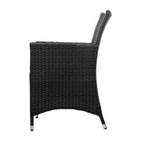 darrahopens Furniture > Outdoor Set of 2 Outdoor Bistro Set Chairs Patio Furniture Dining Wicker Garden Cushion Gardeon