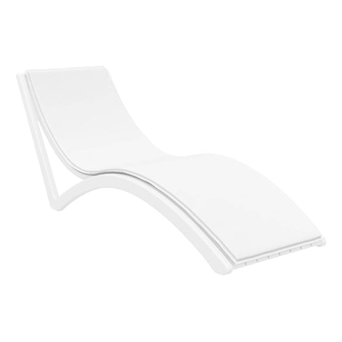 Darrahopens Furniture > Outdoor Slim Sunlounger - White with White Cushion