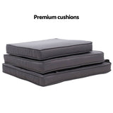 darrahopens Furniture > Outdoor Sun lounge Recliner Chair Wicker Lounger Sofa Day Bed Outdoor Furniture Patio Garden Cushion Ottoman Grey Gardeon