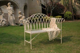 darrahopens Furniture > Outdoor White Lavinia Iron Outdoor Bench