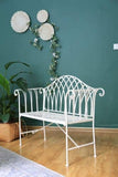 darrahopens Furniture > Outdoor White Lavinia Iron Outdoor Bench