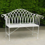 darrahopens Furniture > Outdoor White Lavinia Iron Outdoor Bench