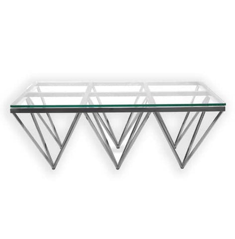 Darrahopens Furniture Pinnacle Silver Coffee Table - Black Glass