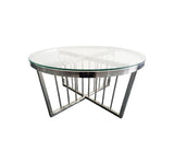 Darrahopens Furniture Salina Coffee Table -ClearTop - 80cm Silver