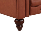 Darrahopens Furniture > Sofas 2 Seater Brown Sofa Lounge Chesterfireld Style Button Tufted in Faux Leather