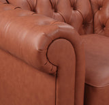 Darrahopens Furniture > Sofas 2 Seater Brown Sofa Lounge Chesterfireld Style Button Tufted in Faux Leather