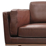 darrahopens Furniture > Sofas 2 Seater Faux Leather Sofa Brown Modern Lounge Set for Living Room Couch with Wooden Frame