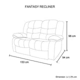darrahopens Furniture > Sofas 2 Seater Recliner Sofa In Faux Leather Lounge Couch in Black
