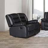 darrahopens Furniture > Sofas 2 Seater Recliner Sofa In Faux Leather Lounge Couch in Black