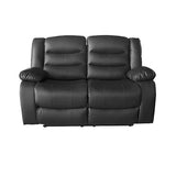 darrahopens Furniture > Sofas 2 Seater Recliner Sofa In Faux Leather Lounge Couch in Black
