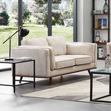darrahopens Furniture > Sofas 2 Seater Sofa Beige Fabric Modern Lounge Set for Living Room Couch with Wooden Frame