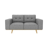 Darrahopens Furniture > Sofas 2 Seater Sofa Fabric Upholstery Grey Colour Pocket Spring Wooden Frame