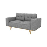 Darrahopens Furniture > Sofas 2 Seater Sofa Fabric Upholstery Grey Colour Pocket Spring Wooden Frame