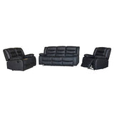 darrahopens Furniture > Sofas 3+2+1 Seater Recliner Sofa In Faux Leather Lounge Couch in Black