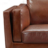 darrahopens Furniture > Sofas 3+2+1 Seater Sofa Brown Leather Lounge Set for Living Room Couch with Wooden Frame