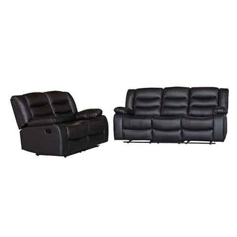 darrahopens Furniture > Sofas 3+2 Seater Recliner Sofa In Faux Leather Lounge Couch in Brown