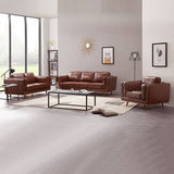 darrahopens Furniture > Sofas 3+2Seater Sofa Brown Leather Lounge Set for Living Room Couch with Wooden Frame