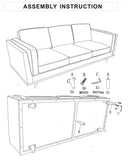 darrahopens Furniture > Sofas 3 Seater Faux Sofa Brown Lounge Set for Living Room Couch with Wooden Frame