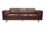 darrahopens Furniture > Sofas 3 Seater Faux Sofa Brown Lounge Set for Living Room Couch with Wooden Frame